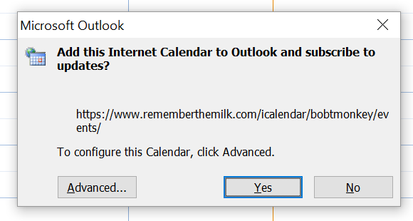 Outlook subscribe